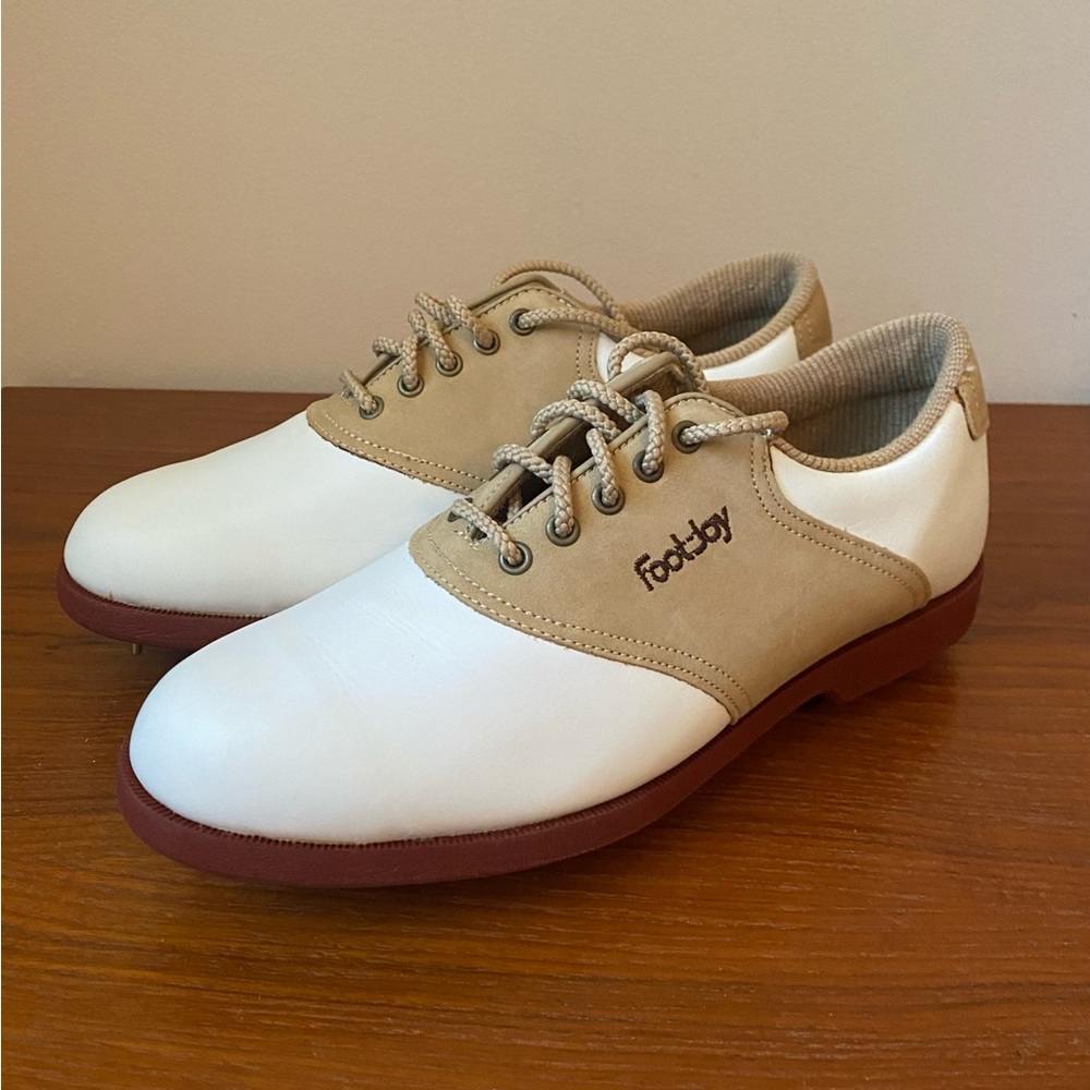☘️NWT Foot-joy Soft-joys Terrain Golf Shoes Tan/White